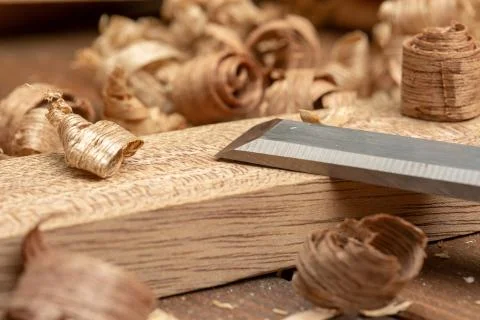 Carpenter cabinet maker hand tools on the workbench Stock Photos