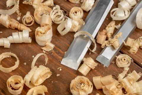 Carpenter cabinet maker hand tools on the workbench Stock Photos