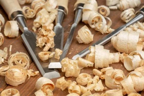 Carpenter cabinet maker hand tools on the workbench Stock Photos