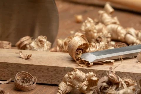 Carpenter cabinet maker hand tools on the workbench Stock Photos