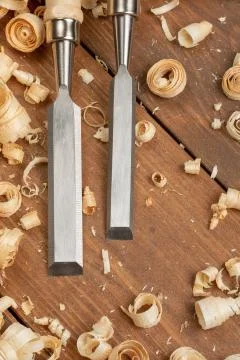 Carpenter cabinet maker hand tools on the workbench Stock Photos