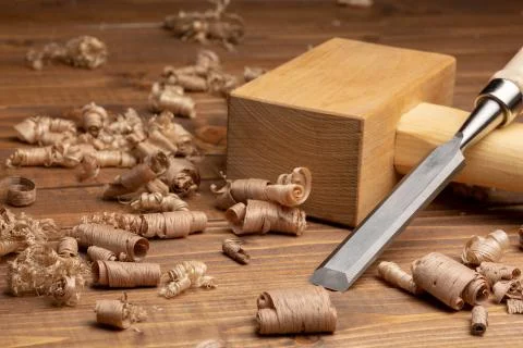 Carpenter cabinet maker hand tools on the workbench Stock Photos