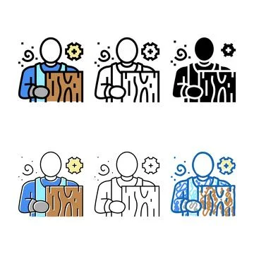 Carpenter carpeting color icon vector edition Stock Illustration