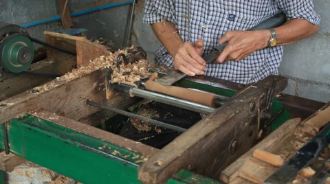 Carpenter carving Stock Footage 36251598