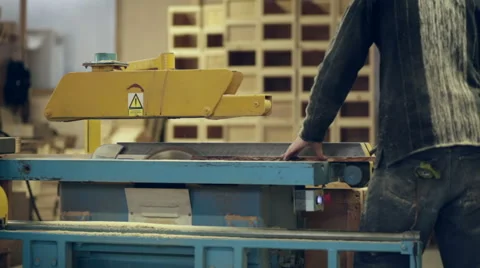 Carpenter circular saw work video Stock Footage 61034025