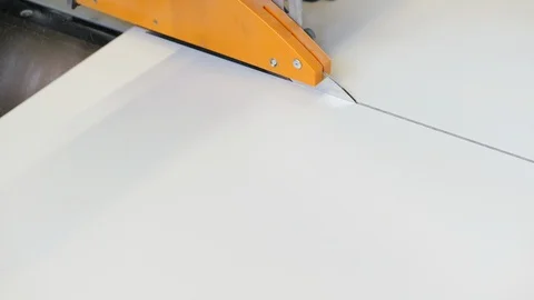 Carpenter cutting out chipboard sheet Stock Footage 106877308