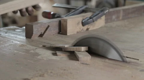 Carpenter cutting wood Stock Footage 48921309
