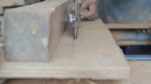 Carpenter cutting wood Stock Footage 48921384