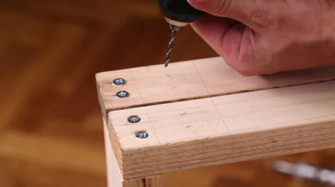 Carpenter drilling holes Stock Footage 41850505