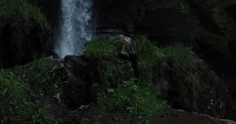 "Carpenter Falls" - Pan Upward to Bottom of a Waterfall Видео 109075367