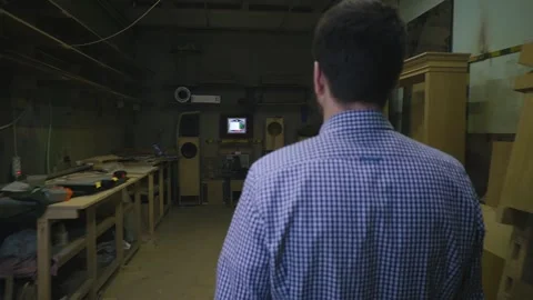 Carpenter goes to workplace Stock-Footage 163423199