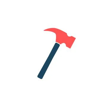 Carpenter hammer colored vector icon Stock Illustration
