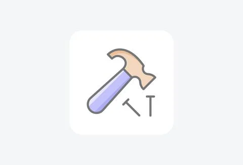 Carpenter, hammer fully editable vector fill icon Stock Illustration