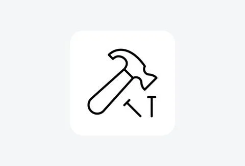 Carpenter, hammer fully editable vector fill icon Stock Illustration