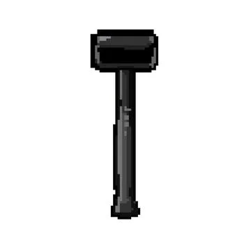 Carpenter hammer tool pixel art vector illustration Stock Illustration