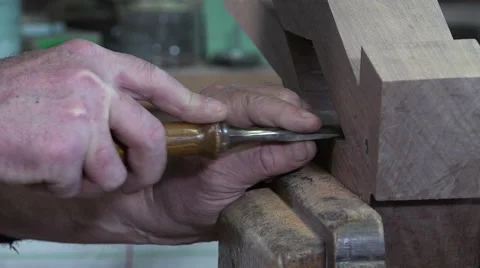 Carpenter in his workshop Video stock 58010803