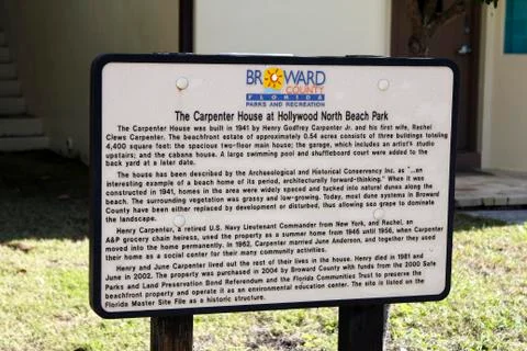 Carpenter House Historical Sign Foto stock