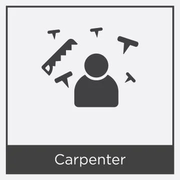 Carpenter icon isolated on white background Free Stock Illustration