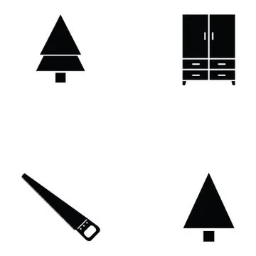 Carpenter icon set Stock Illustration