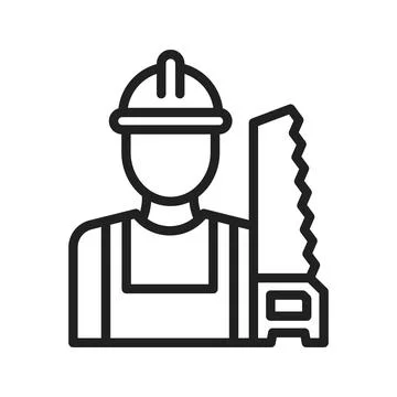 Carpenter icon vector image. Stock Illustration
