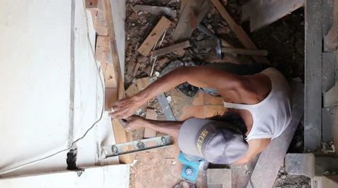 Carpenter Indonesian Style Stock Footage 43672726