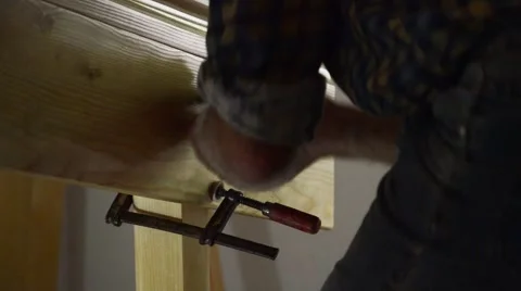 Carpenter installed a fence Stock Footage 43623307