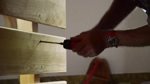 Carpenter installed a fence Stock Footage 43623708