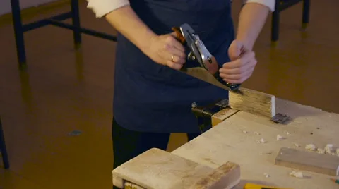 Carpenter labor master work with wood Video stock 59216218
