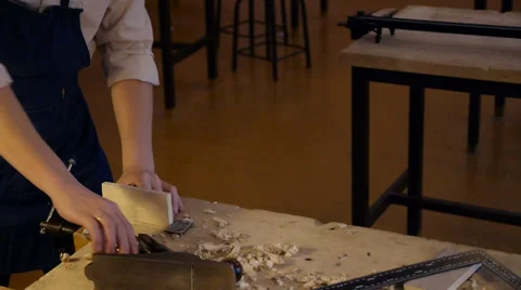 Carpenter labor master work with wood Video stock 59217997