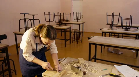 Carpenter labor master work with wood Stock Footage 59229269