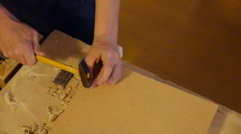 Carpenter labor master work with wood Stock Footage 59230974