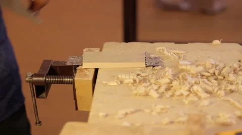 Carpenter labor master work with wood Stock Footage 59231274