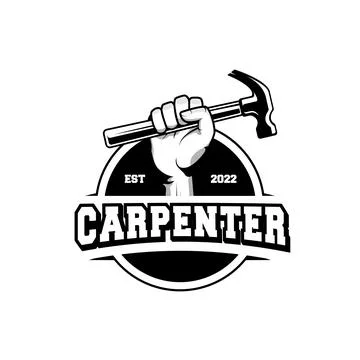 Carpenter logo design in rustic retro vintage style. Handyman logo design Stock Illustration