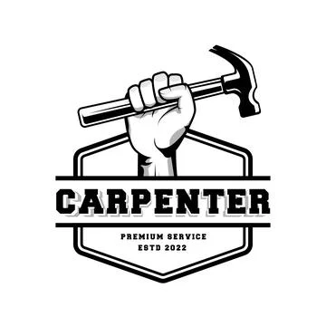 Carpenter logo design in rustic retro vintage style. Handyman logo design Stock Illustration