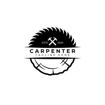 Carpenter Logo vector illustration design, wood worker, workshop, icon, symbo Stock Illustration