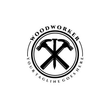 Carpenter Logo vector illustration design, wood worker, workshop, icon, symbo Illustrazione stock