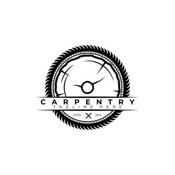 Carpenter Logo vector illustration design, wood worker, workshop, icon, symbo Stock Illustration