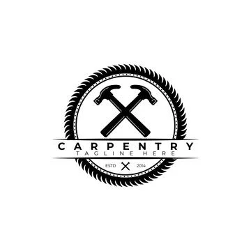 Carpenter Logo vector illustration design, wood worker, workshop, icon, symbo Stock Illustration