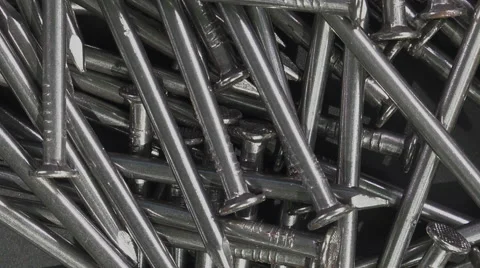 Carpenter long nails on a turntable Video stock 63506353