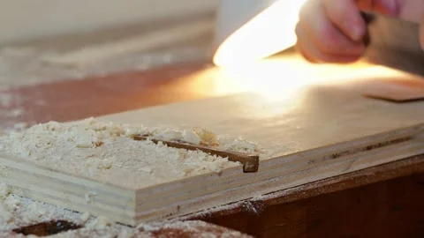 Carpenter Maker Using A Scrap To Thick T Stock Video Pond5