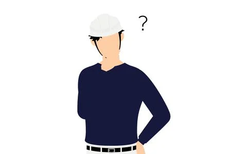 Carpenter man pose, Have doubts Illustrazione stock