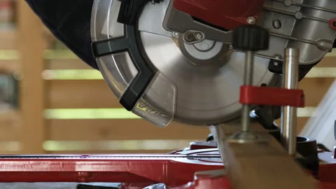 Carpenter man Using Circular Saw for cut wood sheet,job working tool,manufacture Video stock 149221151