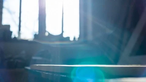 The carpenter marks the workpiece with a corner and a pencil. Silhouette of Stock Footage 84417166