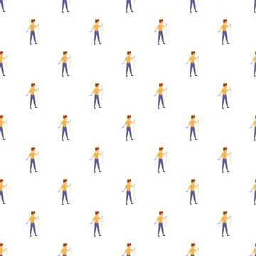 Carpenter measuring tape seamless pattern background design Stock Illustration