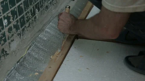 Carpenter repairing the floor Stock Footage 54080450