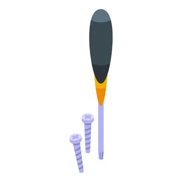 Carpenter screwdriver icon isometric vector. Furniture production Stock Illustration