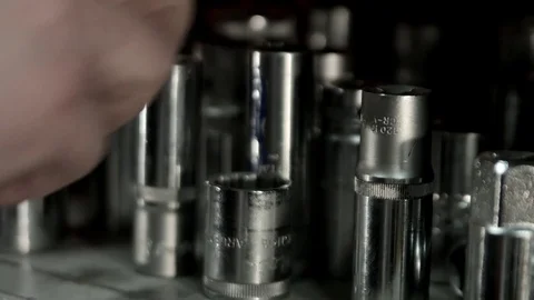 Carpenter searching for the right tool Stock Footage 69772175