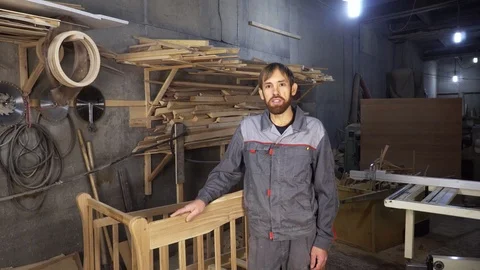 Carpenter talks about the work Stock Footage 103253017