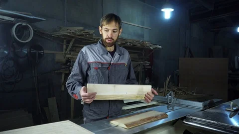 Carpenter talks about the work Stock Footage 104541071