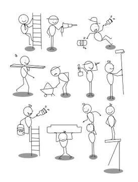 Carpenter team Stock Illustration